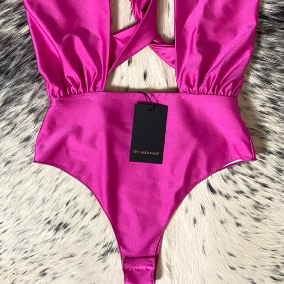 ANDAMANE “HOLA” BODYSUIT, SZ S FUCHSIA PINK NWT!! - Picture 4 of 10